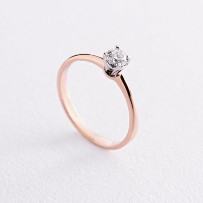 Заручальна золота каблучка з діамантом 220542421