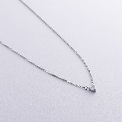 Срібне кольє "Сердечко" з фіанітом 1121 №3