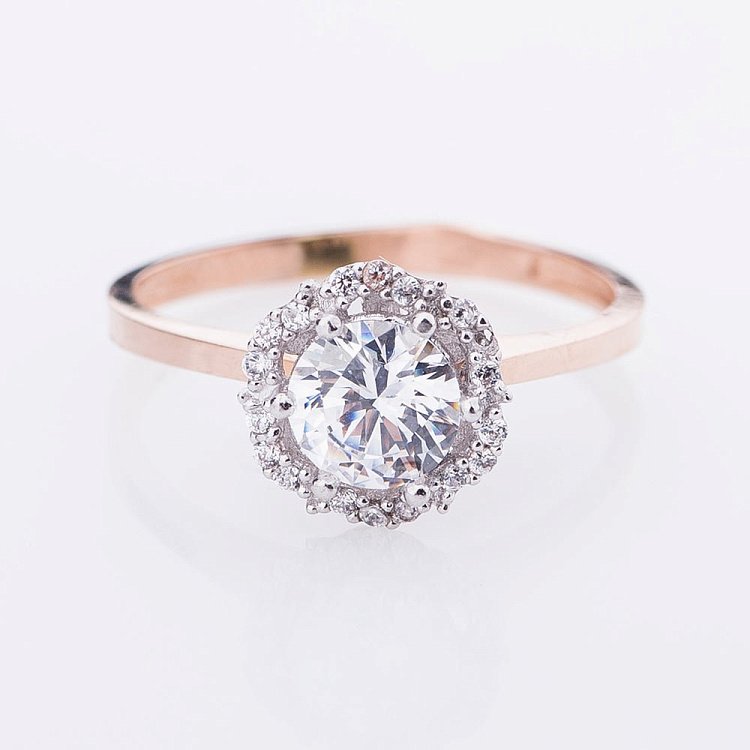 Золотое помолвочное кольцо к02767 от ювелирного магазина Оникс - 1