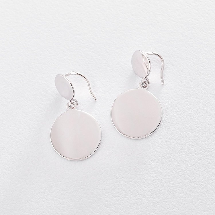 Сережки "Дзеркальні" з срібла 122522 від ювелірного магазину Онікс - 1