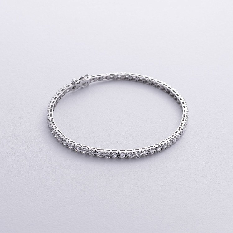 Браслет Теннис в белом золоте с белыми бриллиантами 539721221 от ювелирного магазина Оникс