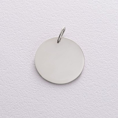 Кулон для гравіювання в білому золоті (21 мм) п03182