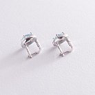 Серебряные серьги с голубыми топазами и фианитами 121351 от ювелирного магазина Оникс - 2