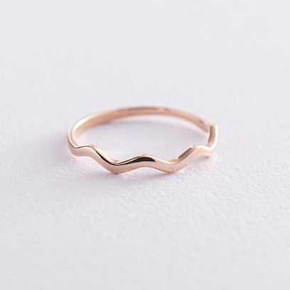 Каблучка "Хвиля" в червоному золоті  к06740