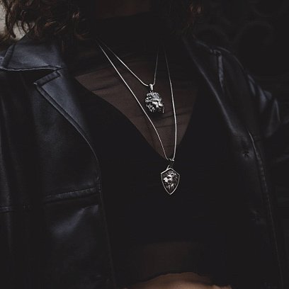 Срібний кулон "Гривистий лев" 133192 №2