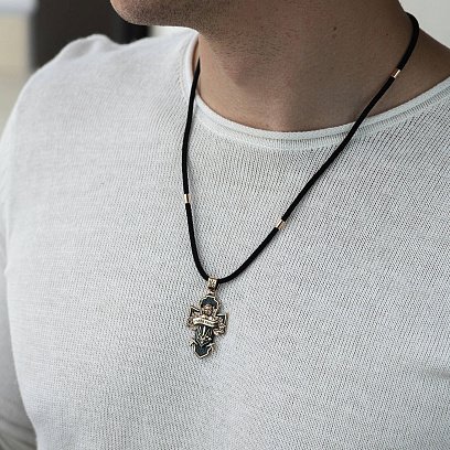 Золотой крест "Український козак. Слава Україні. На звороті - Спаси і Збережи" п03884 №2