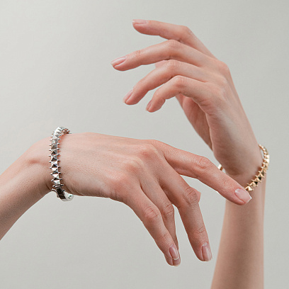 Жесткий браслет "Clara" в красном золоте б05584 №6