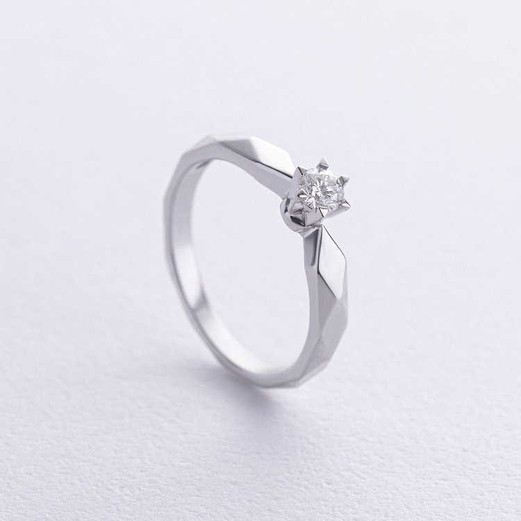 Помолвочное кольцо с бриллиантом (белое золото) 22991121 от ювелирного магазина Оникс