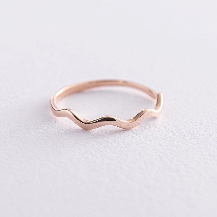 Каблучка "Хвиля" в червоному золоті  к06740 від ювелірного магазину Онікс