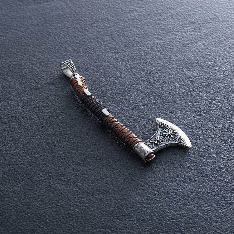 Срібний кулон "Сокира - Шолом Жаху" з деревом 7044t від ювелірного магазину Онікс