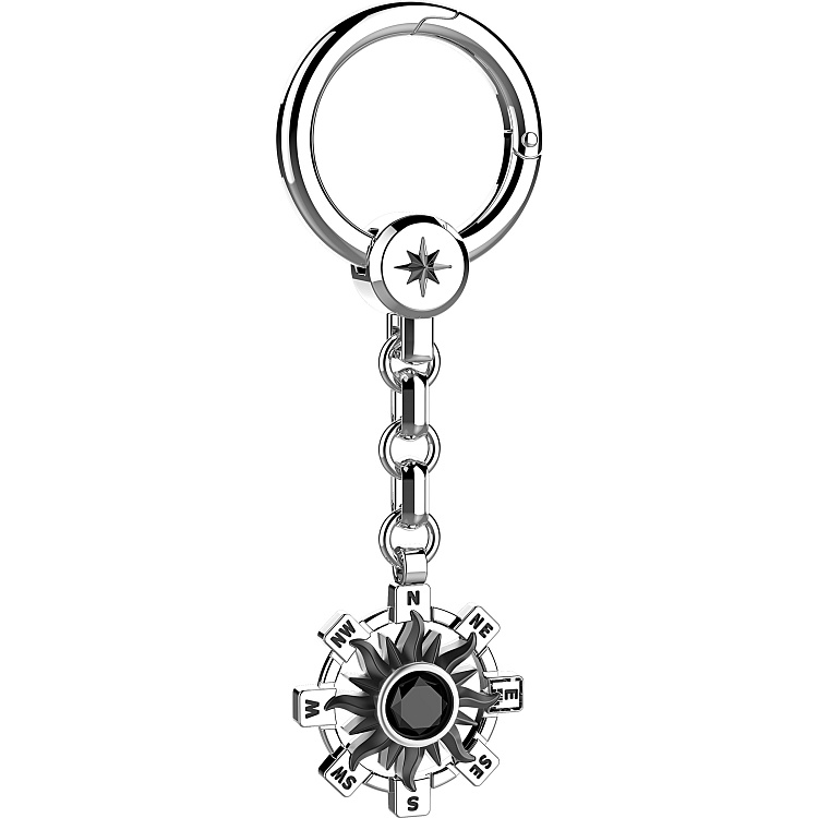 Мужской серебряный брелок "Солнце" Zancan EXP088 от ювелирного магазина Оникс