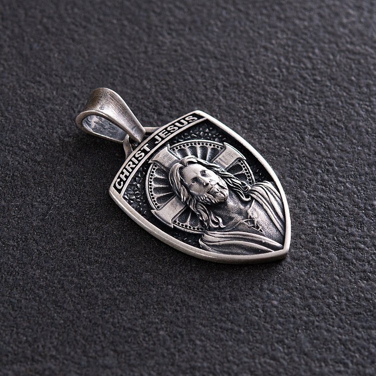 Срібний кулон "Ісус Христос" 133174 від ювелірного магазину Онікс - 5