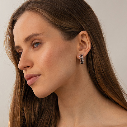 Серьги "Clara" в белом золоте с09423 №4