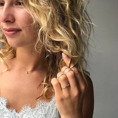 Срібне кольє "Крапля дощу" 181006 №5