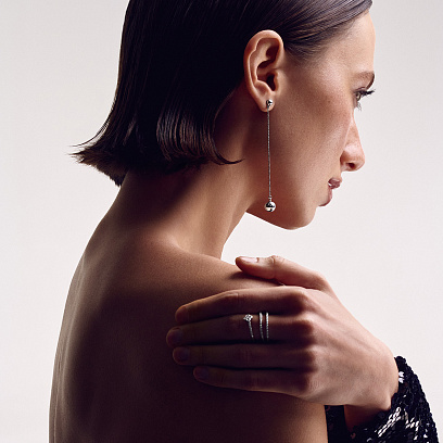 Золотое кольцо "Клевер" с бриллиантами кб0179са №4