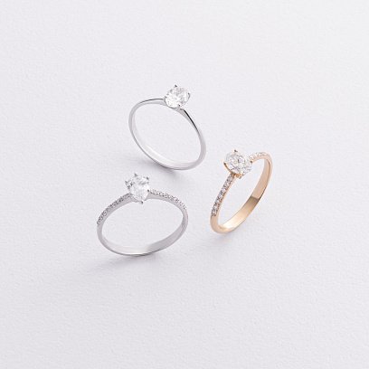 Помолвочное золотое кольцо с бриллиантом 242971121 №4