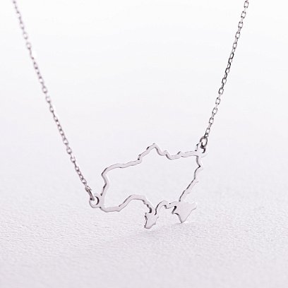 Колье "Карта Украины" в белом золоте 4034б