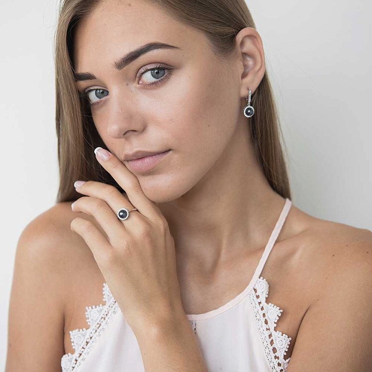 Золотое кольцо с культивированным пресноводным жемчугом к02842ф от ювелирного магазина Оникс - 7