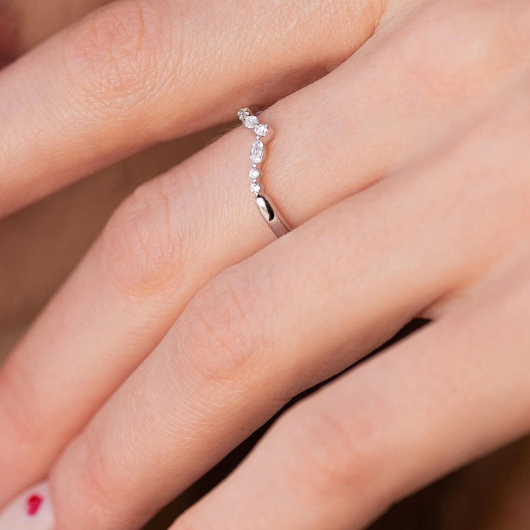 Кольцо в белом золоте с бриллиантами кб0482nl от ювелирного магазина Оникс - 3