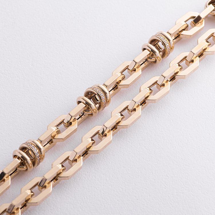Колье "Stefania" в желтом золоте (фианиты) кол02711 от ювелирного магазина Оникс - 1