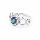 Серебряное кольцо с топазом и фианитами 111526 от ювелирного магазина Оникс - 1