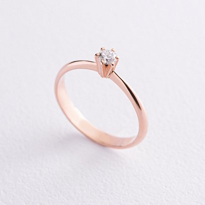 Заручальна золота каблучка з діамантом 219422421