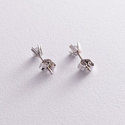 Золотые серьги - пусеты (фианит) с05851 №3