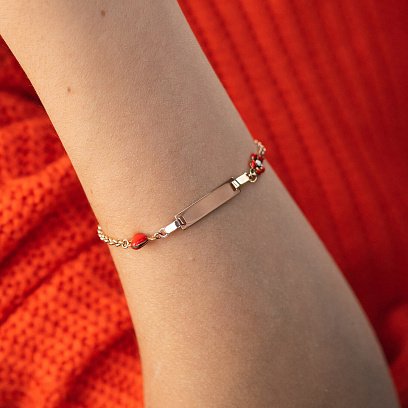 Детский браслет для гравировки "Сердце и цветок" б04213 №3