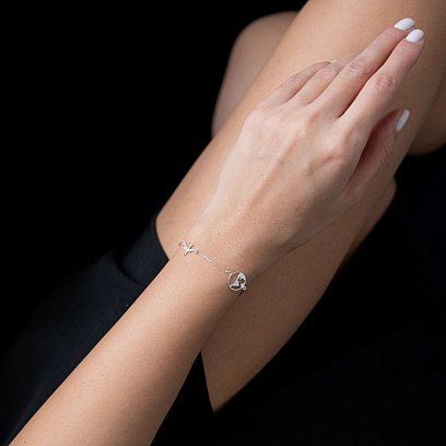 Браслет в білому золоті "Навколосвітня подорож" б04564 №2