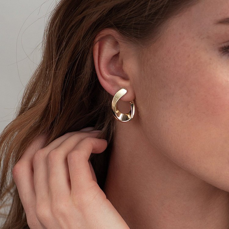 Сережки "Крапельки" в жовтому золоті с07384 від ювелірного магазину Онікс