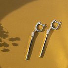 Золотые серьги "Спички" (фианит) с06280 от ювелирного магазина Оникс - 9