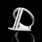 Срібний перстень з фіанітами (родій) 111730 от ювелирного магазина Оникс
