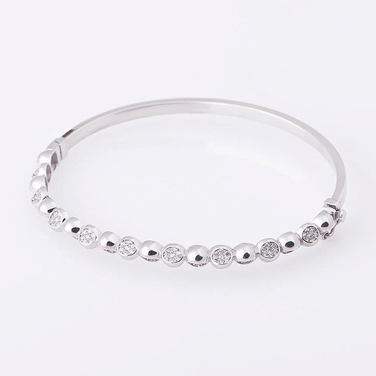 Золотий браслет з кульками (фіаніти) б02781 від ювелірного магазину Онікс