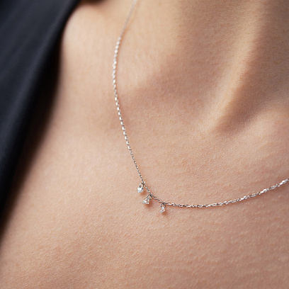 Колье в белом золоте (бриллианты) колб0192ca №6