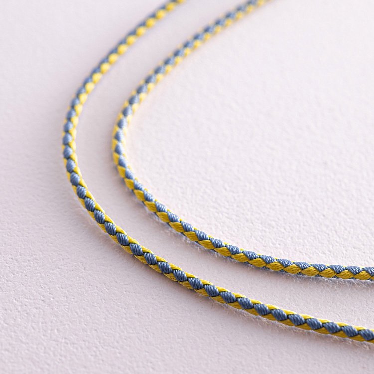 Патріотичний ювелірний шнурок зі срібною застібкою 1020 від ювелірного магазину Онікс - 2