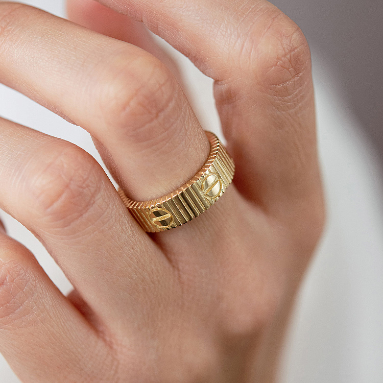 Каблучка "Love" у жовтому золоті к08421 від ювелірного магазину Онікс - 5