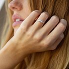 Золотое помолвочное кольцо c сердечком (фианит) к07578 от ювелирного магазина Оникс - 3
