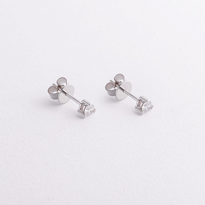 Золотые серьги - пусеты с бриллиантами сб0634ca №2