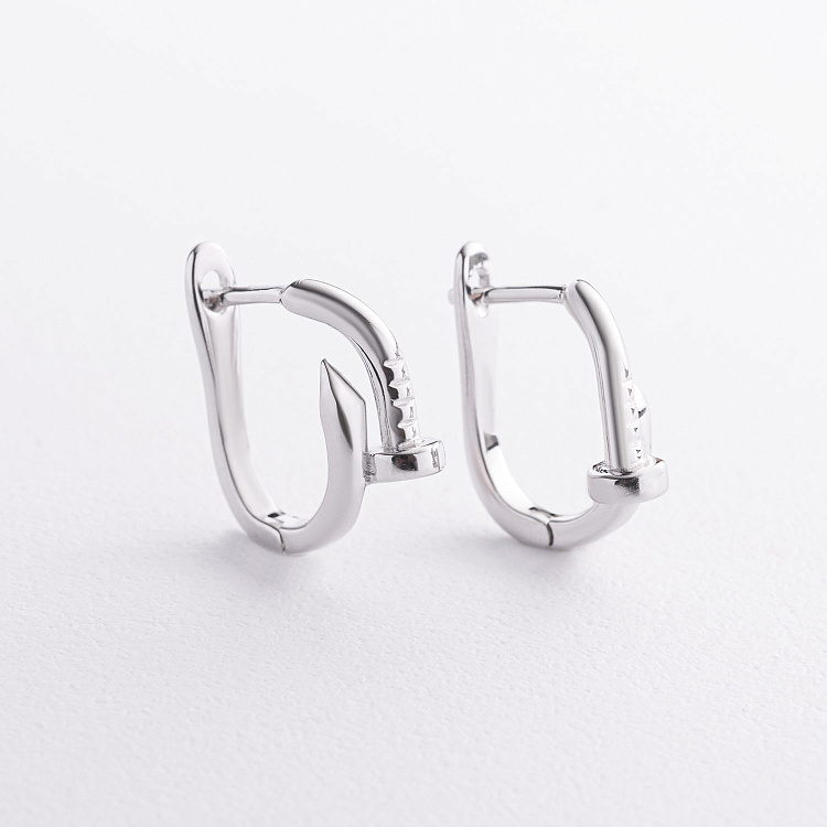 Серебряные серьги "Гвоздь" 123525 от ювелирного магазина Оникс