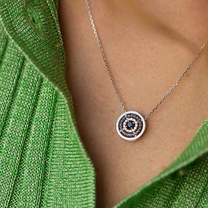 Колье с бриллиантами (белое золото) 722291121 №2