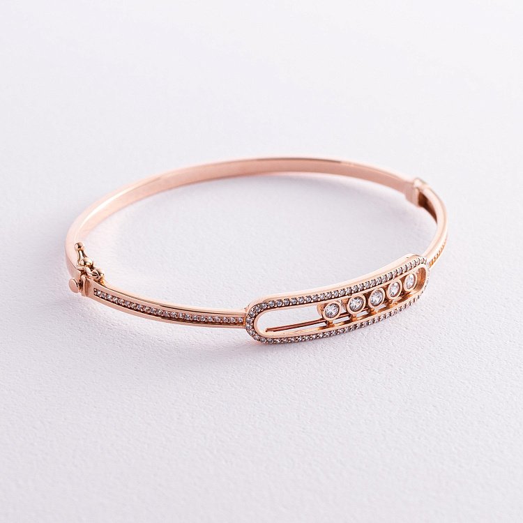 Золотой браслет с фианитами б03680 от ювелирного магазина Оникс