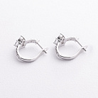 Сережки "Сердечки" у білому золоті (діаманти) сб0697va от ювелирного магазина Оникс - 1