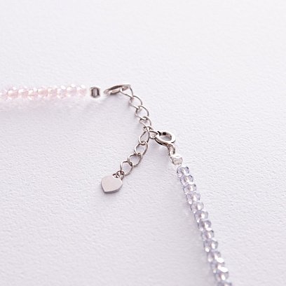 Серебряное колье "Шарик" с хрусталем 908-01487 №5