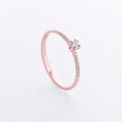 Помолвочное кольцо с бриллиантами (красное золото) 229402421