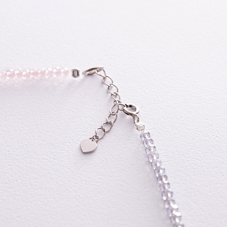 Серебряное колье "Шарик" с хрусталем 908-01487 от ювелирного магазина Оникс - 4