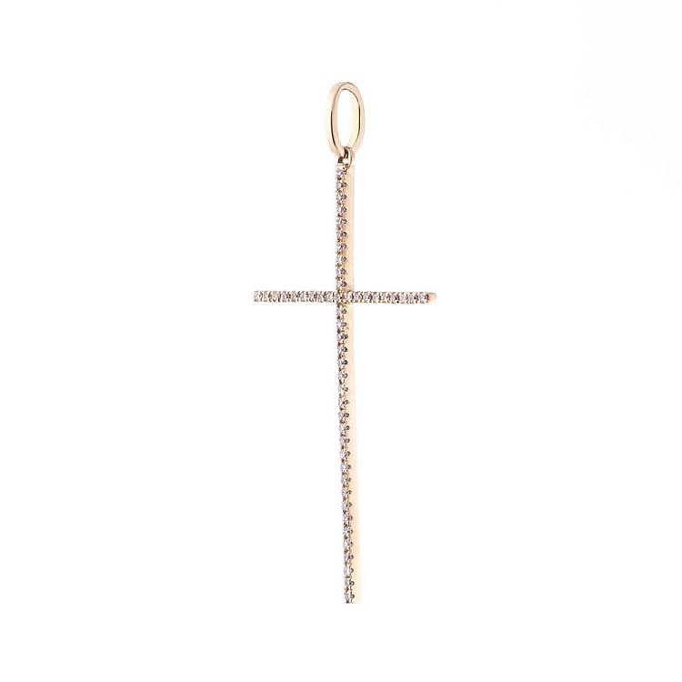 Золотой крестик с бриллиантами пб0076ch от ювелирного магазина Оникс