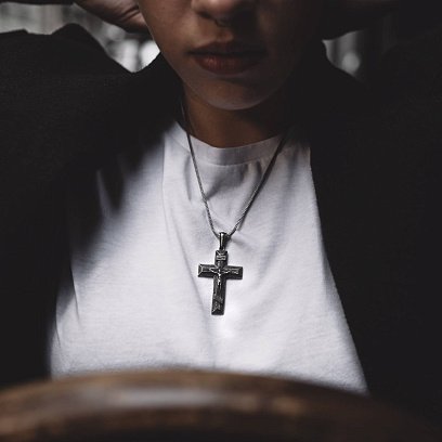 Срібний хрест "Розп'яття Ісуса Христа" 133168 №2