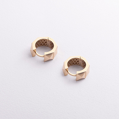 Сережки - кільця "Claire" у жовтому золоті с08949 №3