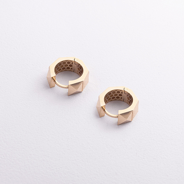 Сережки - кільця "Claire" у жовтому золоті с08949 від ювелірного магазину Онікс - 2