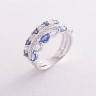 Золотое кольцо (синий сапфир, бриллиант) кб0248sth от ювелирного магазина Оникс - 2